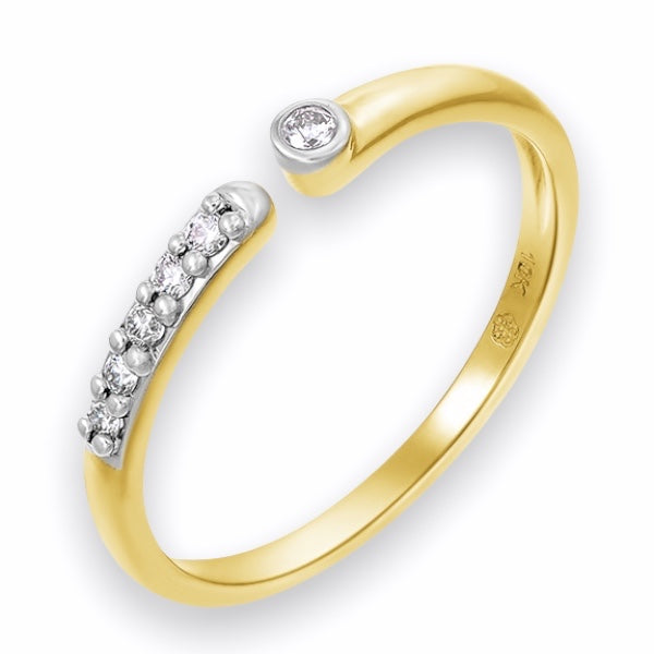 Diamond Open Ring in 10K or 14K Gold